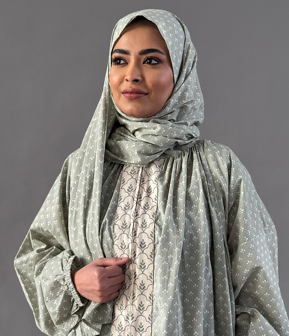 SCARF PRAYER GOWN - GRAY
