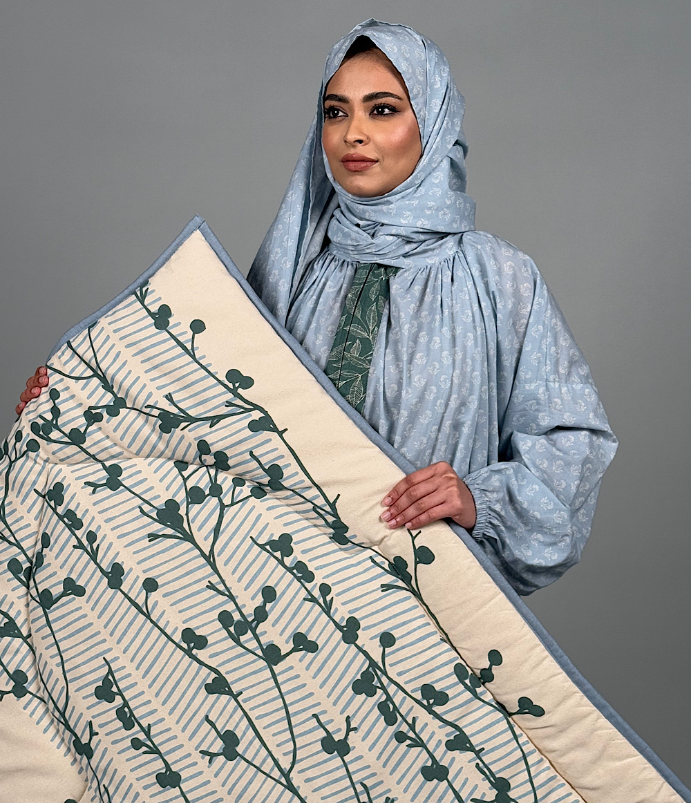 SCARF PRAYER SET - AQUA & DARK TEAL