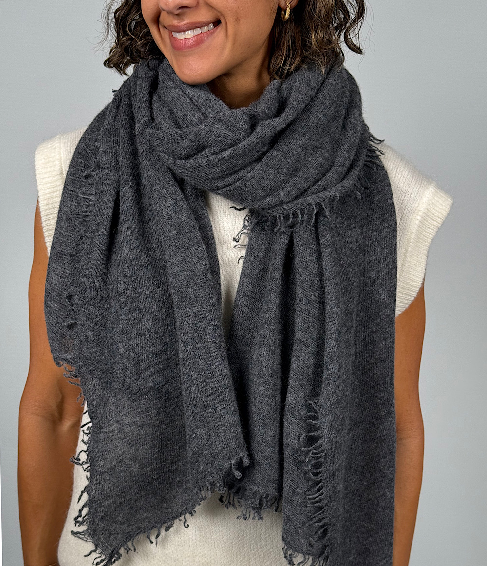 CASHMERE SCARF - GRAY
