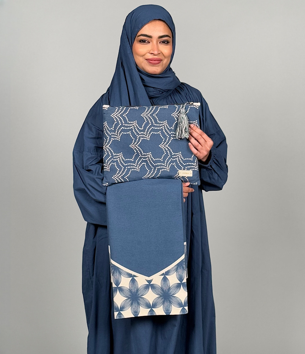 SCARF TRAVEL PRAYER SET - NAVY