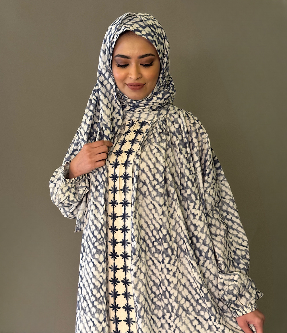 PRAYER SCARF GOWN - NAVY 