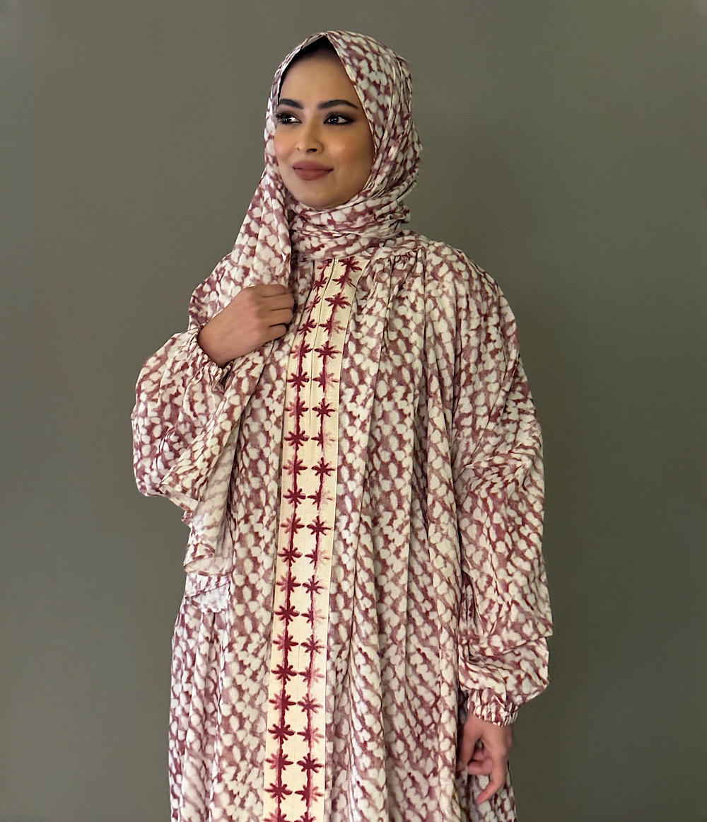 PRAYER SCARF GOWN - RED